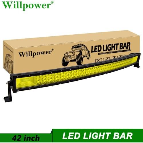Offroad Car Roof 540W 42 inch LED Light Bar For Jeep Chevy Pickup 4x4 Truck Yellow Light LED Bar SUV Driving Fog Lightbar
