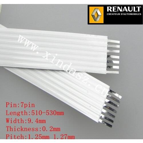 High quality airbag ffc cable 7pin 1.27mm pitch 51-53cm long 9.4mm width 0.2mm thickness for renault megane II free shipping