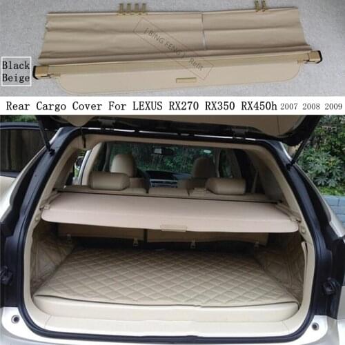 Rear Cargo Cover For LEXUS RX270 RX350 RX450h 2007-2009 Privacy Trunk Screen Security Shield Shade Black Beige Auto Accessories