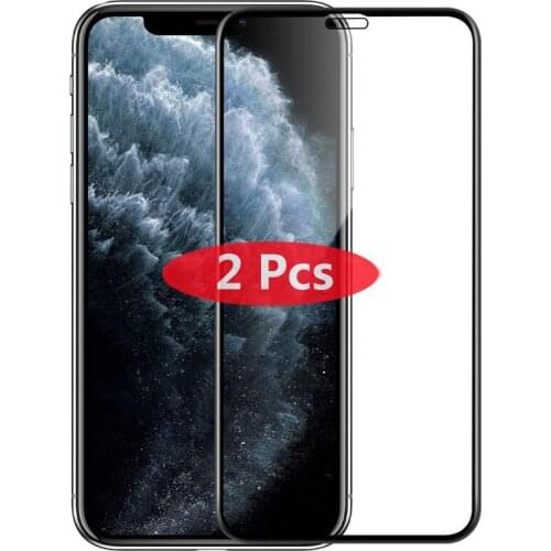2Pcs Full Cover Screen Protector For iPhone 11 Pro Max 6 6s 8 7 plus Shatterproof Glass on For iPhone X XS MAX XR Tempered Glass