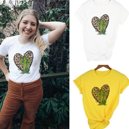Women Fashion Cartoon Cactus Print Casual Shirt Harajuku Plant Cactus Fleshy Cute Ulzzang Tumblr T Shirt Women Clothing