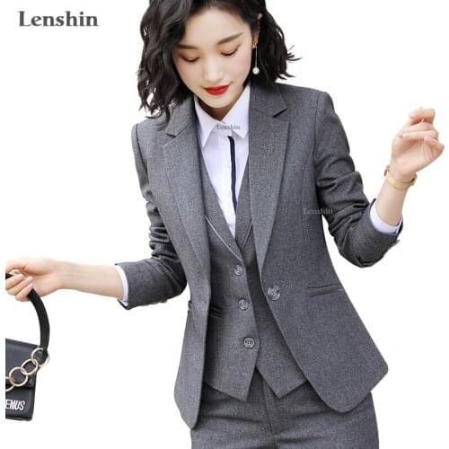 Lenshin One Piece Blazer for Women Elegant Jacket Fashion Work Wear Keep Slim Office Lady Outwear Single Button