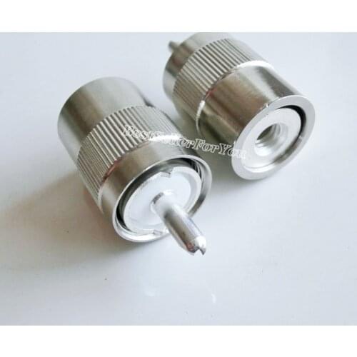 10 Connector UHF Male PL-259 Male PL259 Plug Solder RG58 RG142 LMR195 RG400 Cable Silver