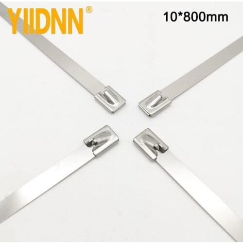 100pcs Stainless Steel Cable Ties, 31.5 Inches (80CM) Self-Locking Cable Zip Ties High Loop Tensile Strength Durability