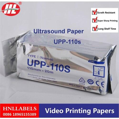 10X Rolls compatible ultrasound UPP 110S, 110mm*20m B-recorder UPP-110S thermal paper printer b-sheets, A6 printer paper