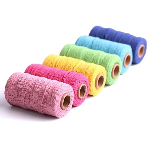 110Yards 2mm DIY Macrame Yarn Cords Decorative Warp Cotton Knitting Craft Thread For Party Wedding DIY Cord Decoration Accessory