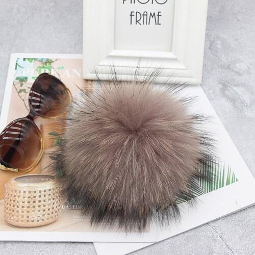 2pcs/lot Big 15cm DIY Real Fox Fur Pompoms Raccoon Fur Pom Poms Balls Natural Fur Pompon For Hats Bags Scarves Accessories