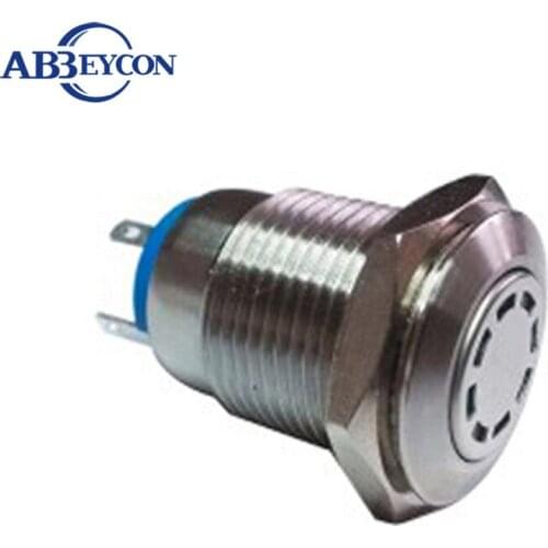 5pcs/Lot Dot illuminated button switch 16mm Flat round head 12v momentary red lamp led illuminated elevator push button switch