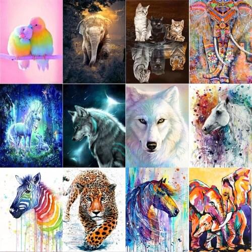 5d Diy Diamond Painting Animal Embroidery Cross Stitch Mosaic Home Decoration Sticker Handmade New Year Wall Sticker