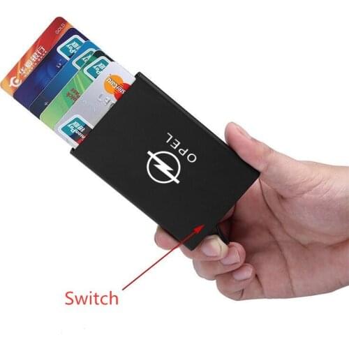 Automatic Metal Anti-theft Smart Wallet ID Card Credit Card Holder for Opel Astra H G J Insignia Mokka Zafira Corsa Vectra C D