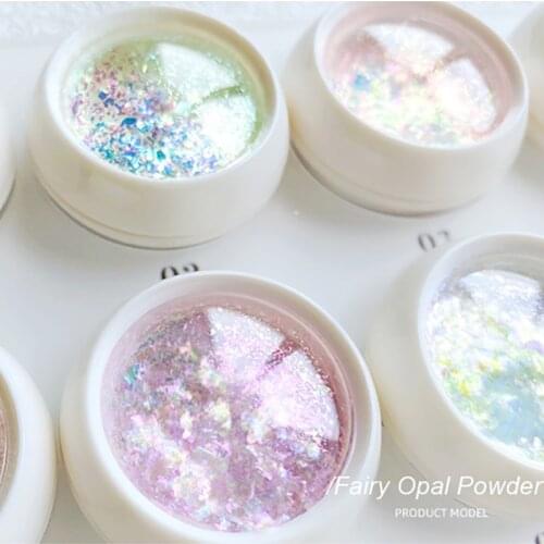 Nail Art Glitter Powder Dreamy High Flash Aurora Ultra-thin Ice Crystal Snow Velvet Powder Nail Art Manicure Decoration TSLM1