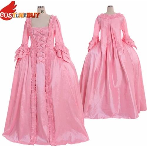 Costumebuy Victorian Marie Antoinette Rococo Colonial Ball Gown Pink Baroque Masquerade Princess Women Wedding Dress Custom Made