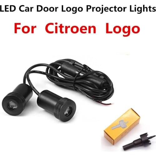 For Citroen Badge Projector Led Door Light Car Styling For C1 C2 C3 C4 C5 C6 C8 C-Quatre Celysee Picasso Welcome Courtesy Light