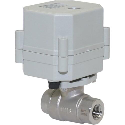 1/4''-1'' DN8-25 2-Way Modulating Valve Electric Stainless Steel Ball Valve DC9-24V Motorized Proportional Modulating Valve
