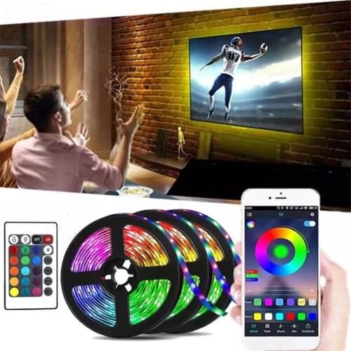 Bluetooth WIFI LED Strip Light RGB 2835 Flexible Ribbon Fita RGB Led Lights Tape Diode 20M-5M DC 12V With WIFI Controller