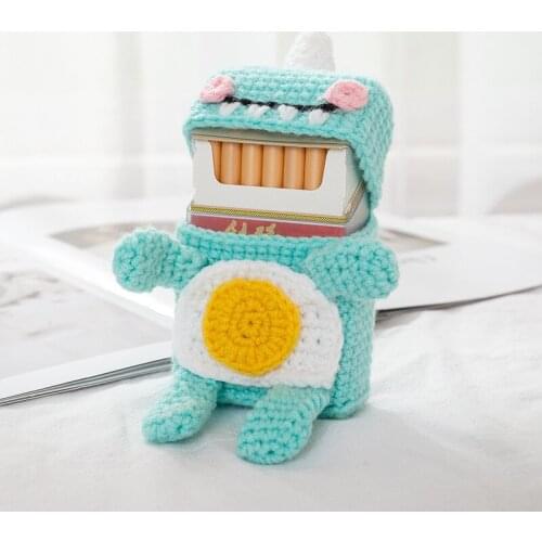 Creative Handmade Cigarette Case Cute Hand-knitted Woven Cigarette Case Tobacco Bag Cigarette Pouch Case Wallet Smoking Accessor