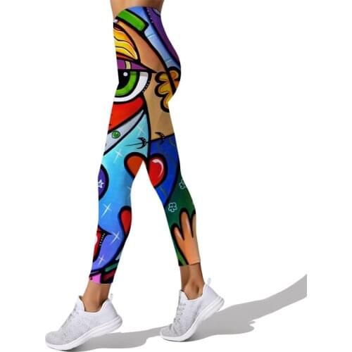 CLOOCL Womens Leggings Colorful Abstract Art 3D Printed High Waist Elasticity Legging for Women Fitness Pants