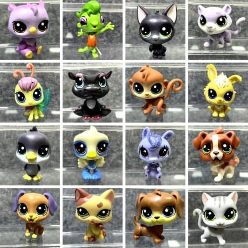 LPS Little Pet Shop Puppy Cat Kitten Deer Bunny Bulldog Monkey Animals Action Figures Cartoon Doll Toys Girls Birthday Gifts