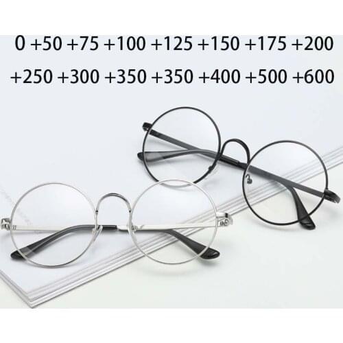 Metal Hyperopia Diopter SPH +0.5 +1 +1.5 +2 +2.5 +3 +3.5 +4 +4.5 +5 +6 Round Frame 1.56 index Green Coated Lens Reading Glasses