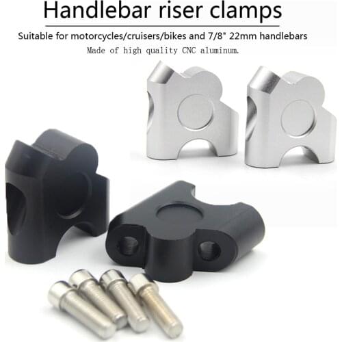 Motorcycle CNC alumium handle bar risers clamp mount 22mm Handle Bar Clamp Extend Adapter For YAMAHA Honda SUZUKI DL650 DL1000