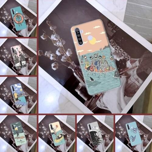 Funny Skull Cartoon Soft Silicone Transparent For Oppo Realme 5 6 X50 X2 Pro Back Cover Phone Case For Realme C3 X3 Xt C11 6i X