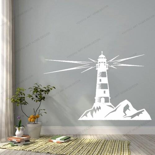 Lighthouse Sea Ocean Art Wall Sticker Nautical Home Decor Living Room Decal Removable Mural Wallpaper CX559