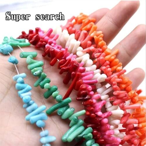 Natural Coral Bead Real Stick Shape Coral Loose Beads Charms Accessories for Women Jewelry Making Necklace Bracelet Decoration