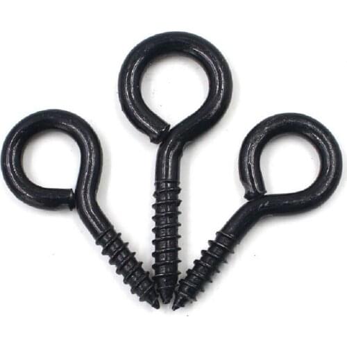 2019 New Black Iron Screw Eye Pins Findings For Pendant Iron Screw Eye Hook Clasps Fitting Drilled Beads Diy Jewelry Making