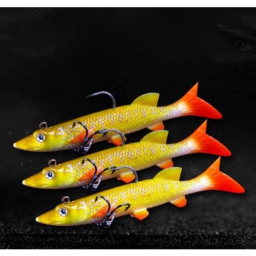 9.5cm 14g Fishing Lure Swimming Artificial Baits T Tail Silicone Soft Lures Swimbait Wobblers Yellow Sharp Mouth White Spot Lure