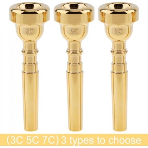 3C 5C 7C Gold Plated Copper Alloy Professional Trumpet Mouthpiece with Rich Tone Trumpet Mouthpiece