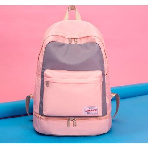 Swimming Fitness Backpack Female Yoga Sports Bag Waterproof Dry and Wet Separate Blosa Lightweight Shoe Pocket Backpack