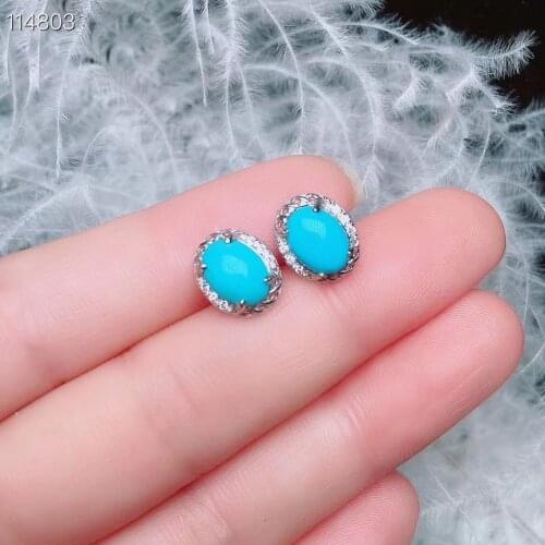 Best Gift Natural and Real Turquoise Earring Natural And Real 925 sterling silver Turquoise Earring