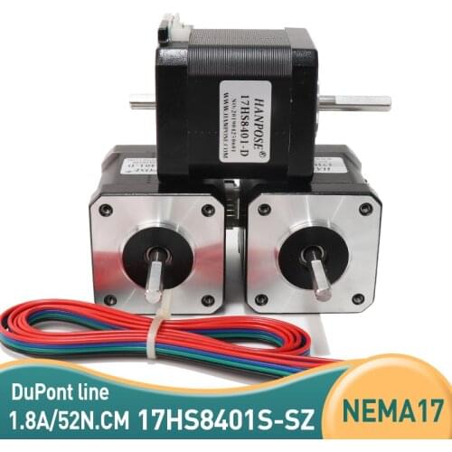 3pcs 17HS8401S Double Shaft 48mm Nema 17 Stepper Motor 42 Motor 42BYGH 1.8A 52N.cm 4-lead for 3D Printer CNC Laser