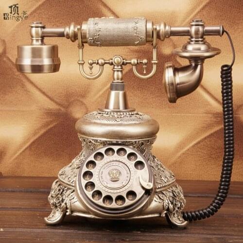 Ye are the top European Garden antique retro home phone telephone Dial number Decoration home Rotate tones