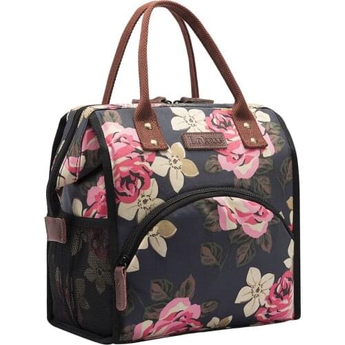 Women Insulation Lunch Bag Portable Outdoor Picnic Bag Canvas Polyester Waterproof Thermal Box Handbag Food Bag Cooler Pack