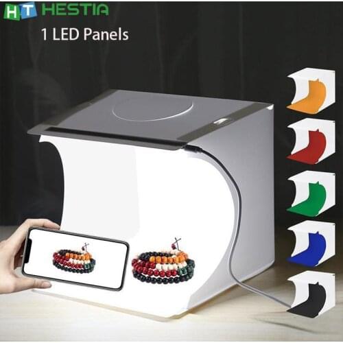 Tabletop Shooting Led Portable Photography Mini Tents Box Studio for Camera Photo Softbox 1 LED Light Bar 6 Backdrop Photobox