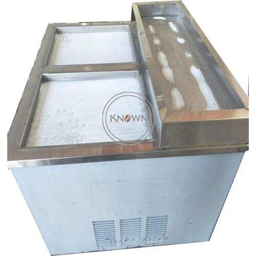 Table top quality fried ice cream machine Double plate fry ice cream machine with sink