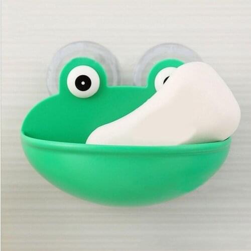 Creative Frog Soap Dishes Wall-Mounted Storage Racks Bathroom Shower Soap Holder Kitchen Sponge Holder Bathroom Supplies 2021