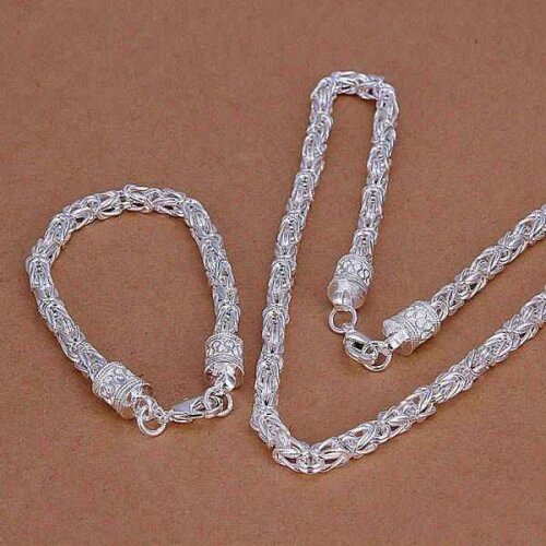 Factory price top quality 925 jewelry silver plated jewelry sets silver plated necklace bracelet free shipping SMTS027