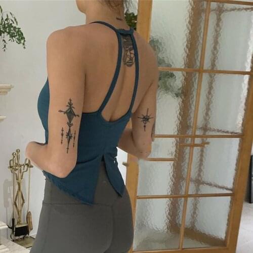 Zhangyunuo Women Gym Padded Tank Top Solid Yoga Vest Backless Active Wear Tops Fitness Sexy Sleeveless Sports Workout Shirts