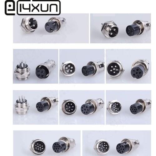 1Set GX20 XLR 2 3 4 5 6 7 8 9 10 12 14 15 Pin Female Plug 20mm Male Chassis Mount Socket Aviation Circular Connector