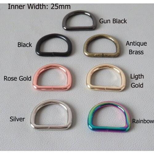 1Pcs 25mm Webbing D Ring For Bag Backpack Straps Accessory Belt Loop Buckle Metal Hardware Pet Dog Collar Leash Sewing Clasps