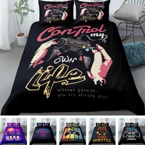 2020 Fashion Bedding Set 2/3pcs 12 Patterns 3d Digital Gamer Printing Duvet Cover Sets 1Quilt Cover + 1/2 Pillowcases US/EU/AU