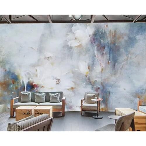 Beibehang Custom wallpaper 3D stereo flowers oil painting modern abstract art wall painting living room bedroom 3d wallpaper