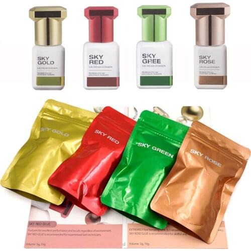 5Pcs Sky 1-2s Dry Time Eyelash Extensions Korea Original Glue 4 Types Strong Adhesive Most Powerful Fastest Gel For Grafted
