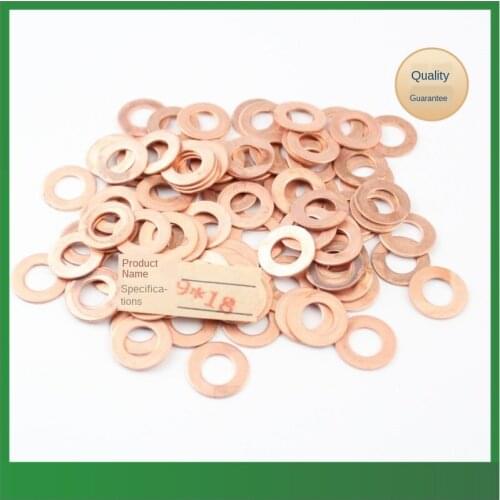 9-18-1mm 9-18-1.5mm 9-18-2mm Diesel Common Rail Injector Repair Copper Washer Gaskets Flat Type