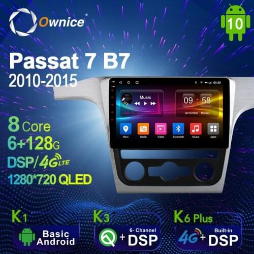 1280*720 Android 10.0 K3 K6 Plus Car Multimedia Auto Radio for Volkswagen passat 7 B7 2010 - 2015 4G LTE Audio GPS Player 8 Core