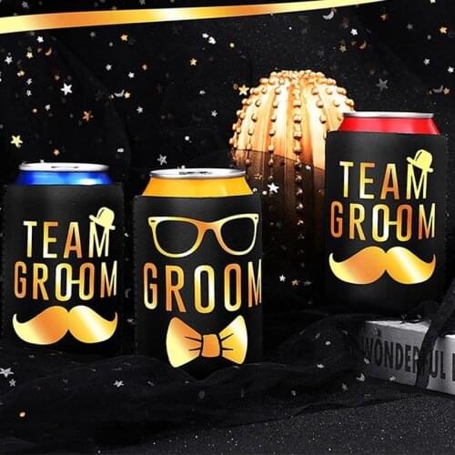 Pool beach travel Bachelor Party Game Beer Bottle Can Cooler groom to be groomsman Wedding dinner table decoration proposal gift