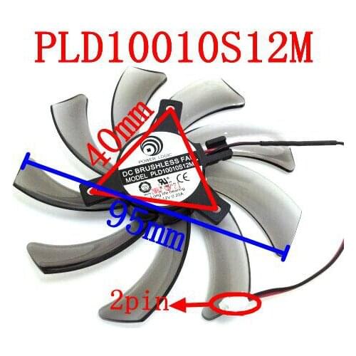Free Shipping PLD10010S12M 2PIN for Gigabyte GV-N650OC-1Gl 2Gl Gigabyte GVN550WF2 N56GOC R777OC R667D3 graphics card fan