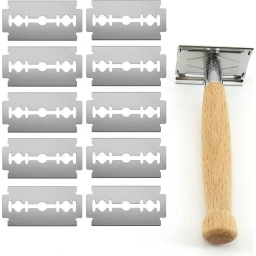 Wooden handle safety razor is used for mens beard shaving, natural, economical and environmentally friendly